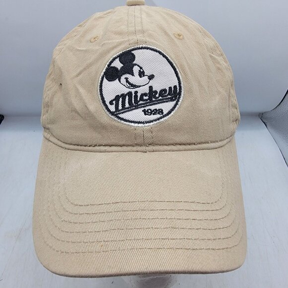 Disney Mickey Mouse Beige Baseball Hat Cap Adjustable Casual Outdoors Athletic - Picture 1 of 9